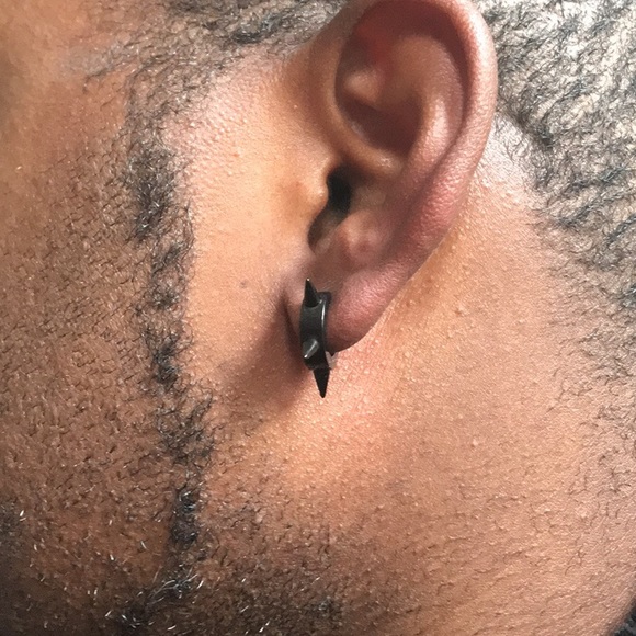 Spiked Huggie Hoops - Picture 8 of 9